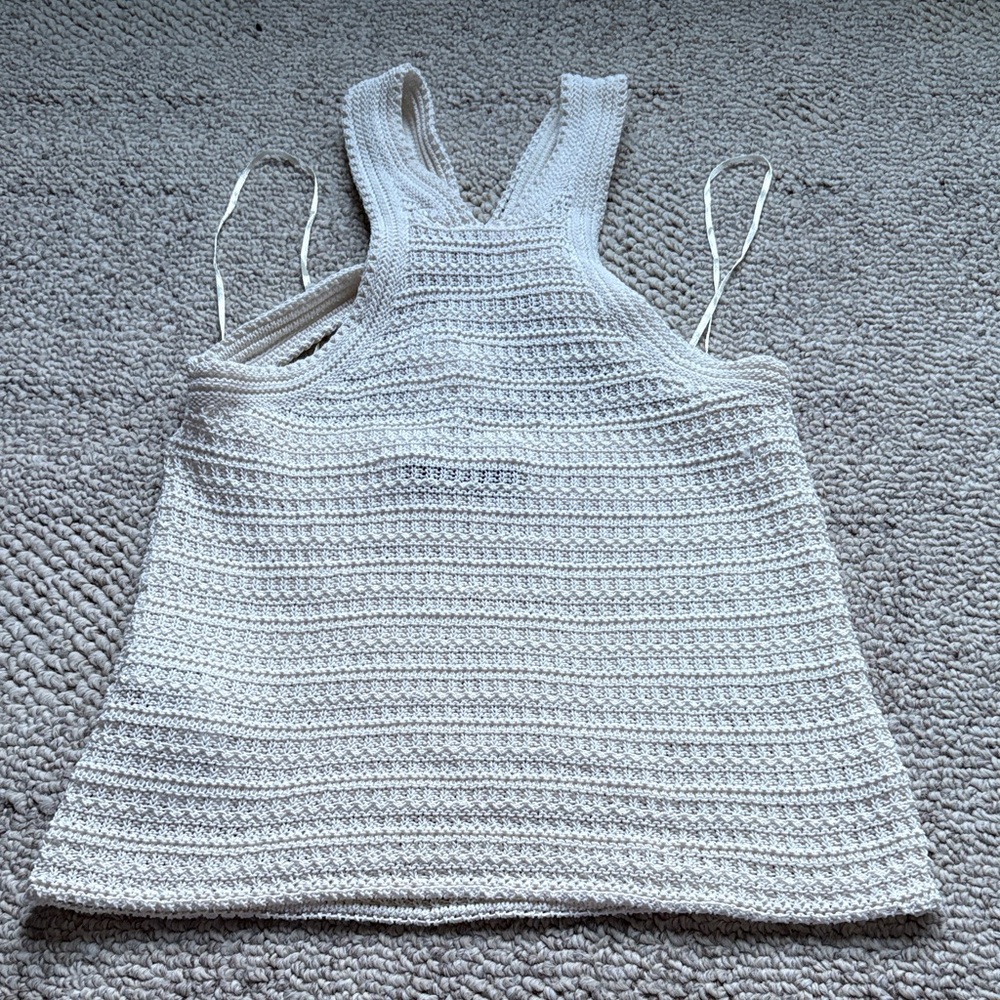 Mango White Knit Tank Top